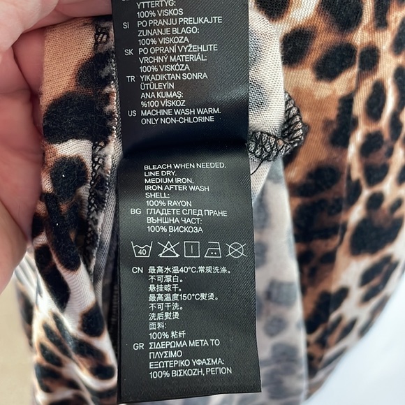 H&M Soft Brown and Cream Leopard Print Tank Bodycon Maxi Dress - Size XS - Picture 12 of 12